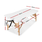 Zenses Portable Massage Table – 70cm, 3-Fold, Wooden, White