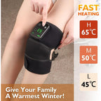 Cordless Heated Knee Massager – Vibration, Black