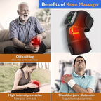 Cordless Heated Knee Massager – Vibration, Black