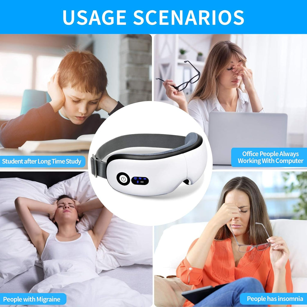 Smart Eye Massager with Heat & Vibration – Bluetooth Music