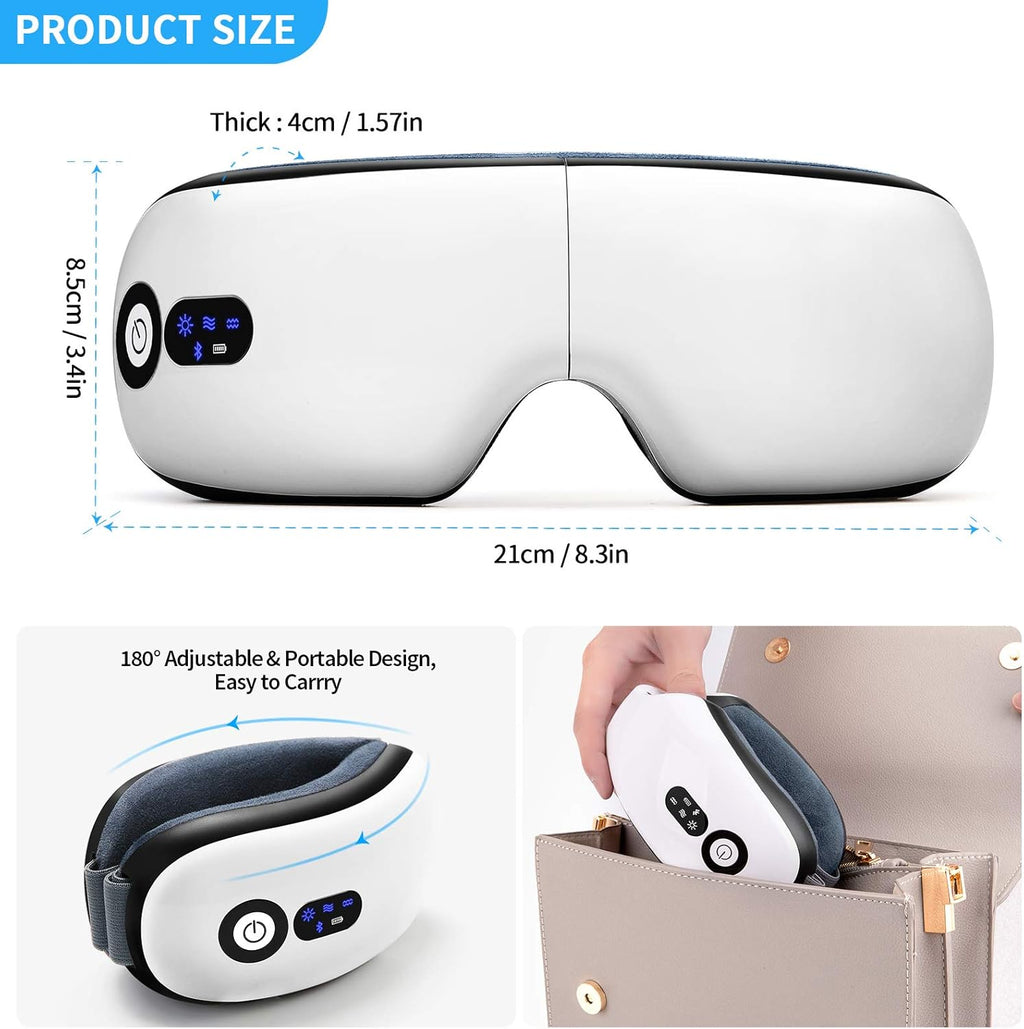 Smart Eye Massager with Heat & Vibration – Bluetooth Music