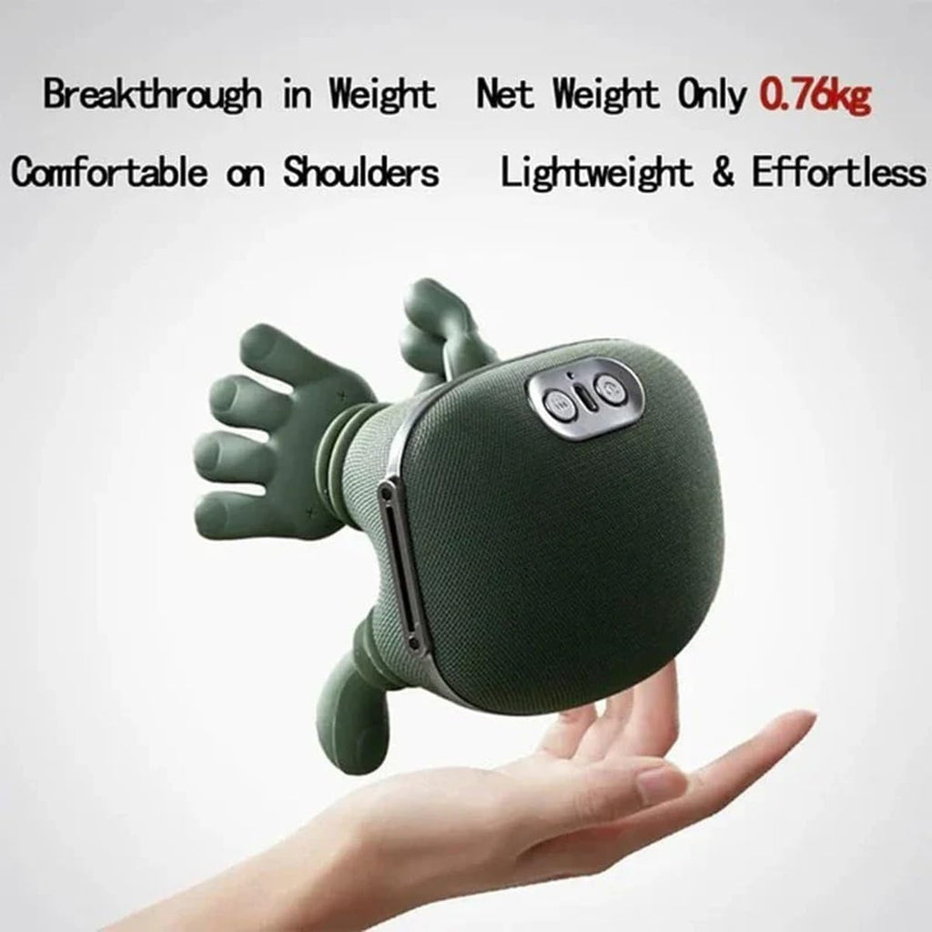 Shiatsu Neck, Back & Shoulder Massager – 3D Kneading, USB, Green