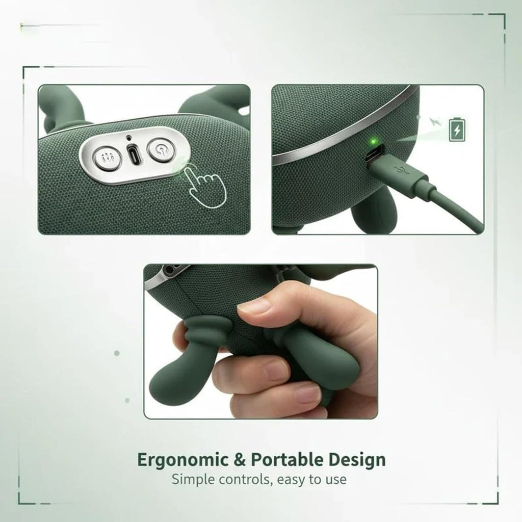 Shiatsu Neck, Back & Shoulder Massager – 3D Kneading, USB, Green
