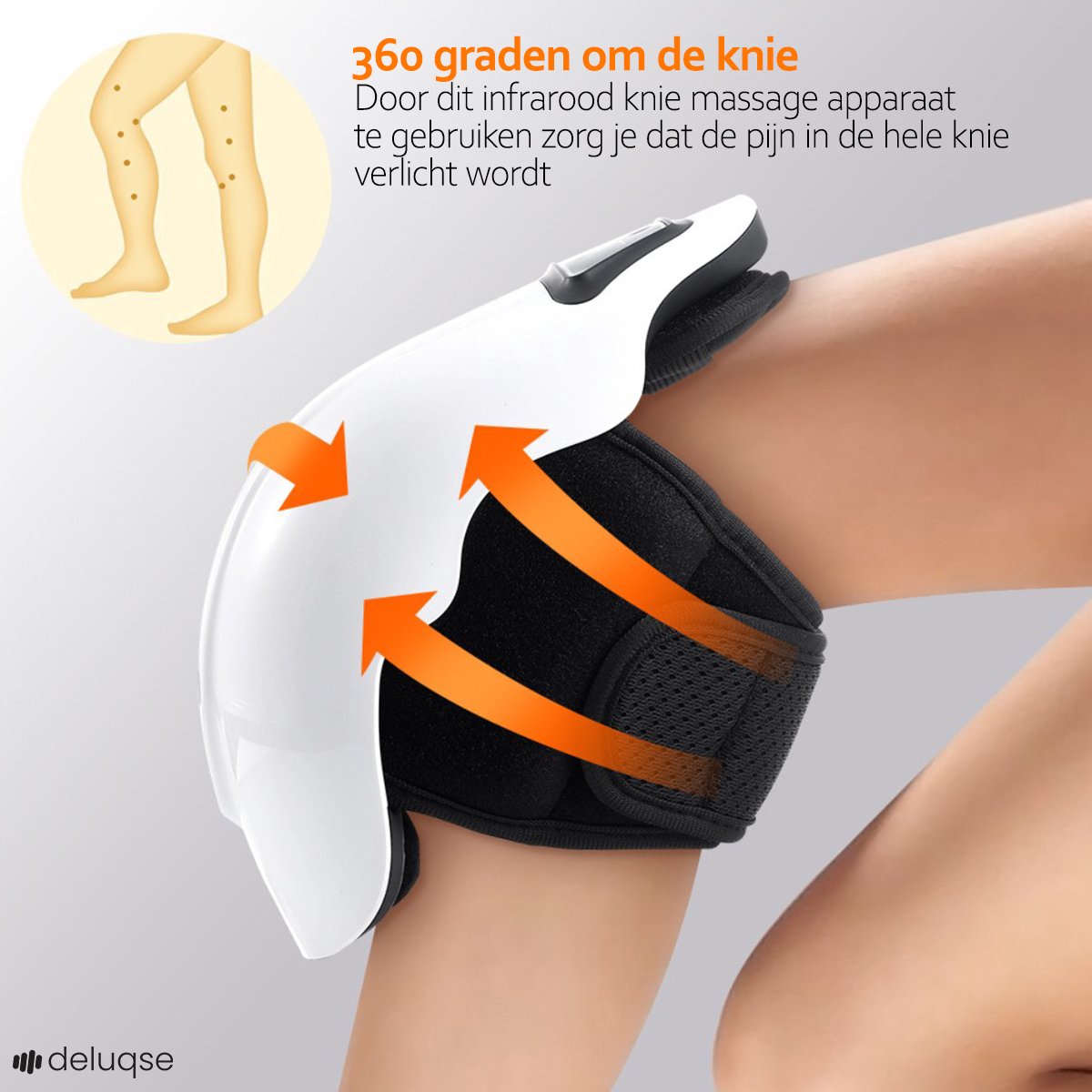 Deluqse Cordless Knee Massager – Infrared Heat, Vibration, Red Light