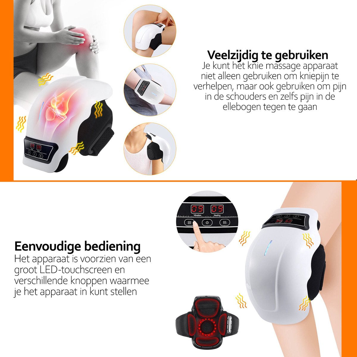 Deluqse Cordless Knee Massager – Infrared Heat, Vibration, Red Light