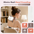 Cordless 4D Neck & Shoulder Massager with Heat – 3 Levels, White