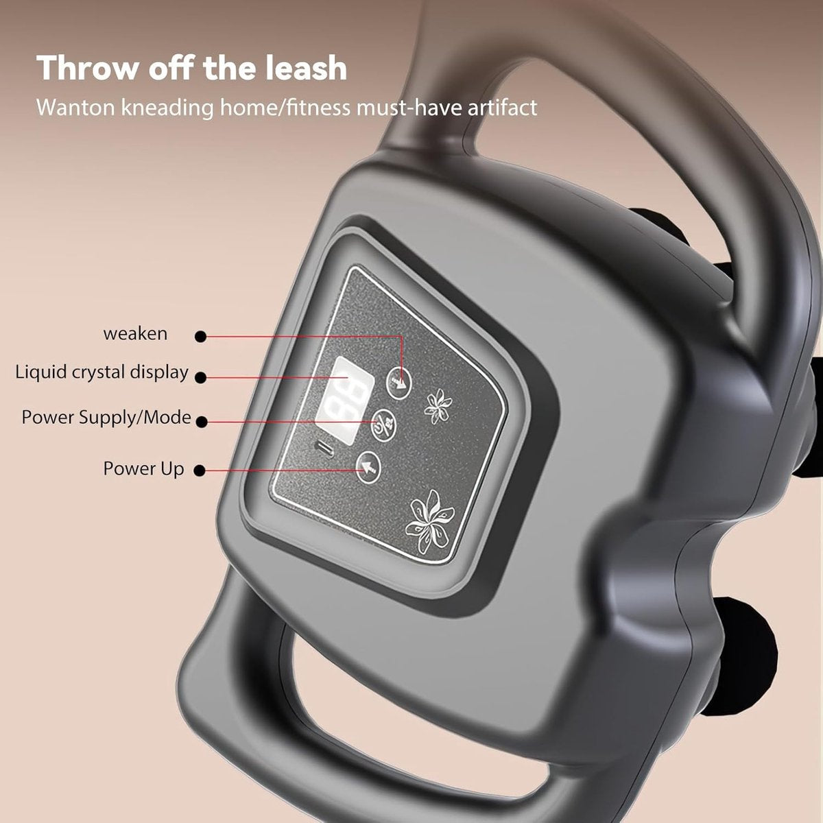 Hoofdmassagepistool - Electric handmassage apparatus - 6 stands - 99 snelheden - Met oplaadbaar type C - For training-volledige lichaamsmassage - For diepe weefselmassage (16 koppen - gray)