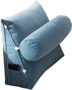 Lumbar Support Cushion with Headrest for Office Chair – Blue