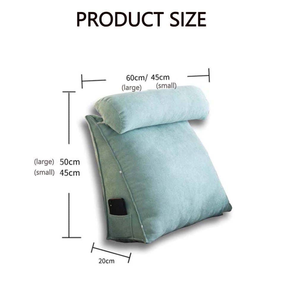 Adjustable Lumbar Support Cushion with Headrest for Office Chair, 45 x 45 x 20cm, Blue