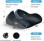 Honeycomb Gel & Memory Foam Car Wedge Cushion – Breathable, Black