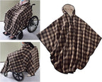 Fleece-Lined Wheelchair Cape with Hood – Winter Poncho, Unisex