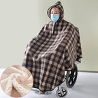 Fleece-Lined Wheelchair Cape with Hood – Winter Poncho, Unisex