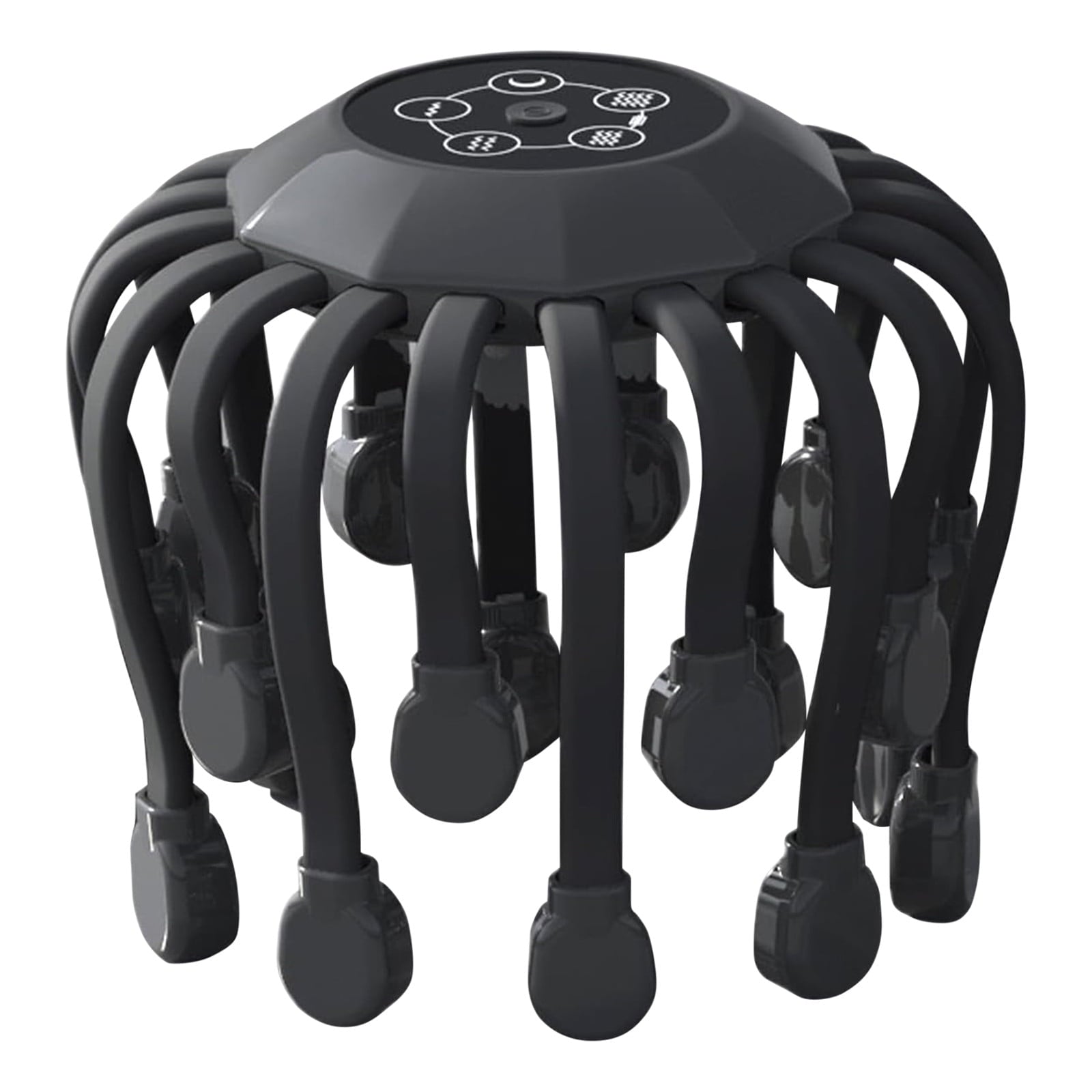 Motorized Scalp Massager – 20 Nodes, 5 Modes, Black