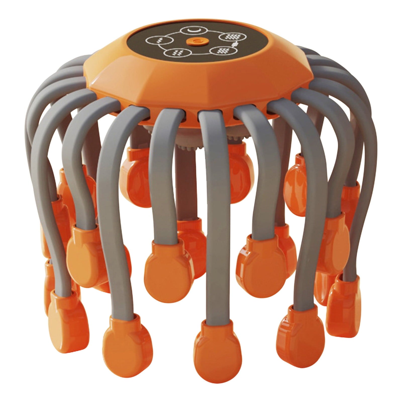 Motorized Scalp Massager – 20 Nodes, 5 Modes, Orange