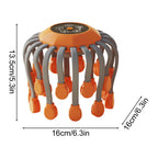 Motorized Scalp Massager – 20 Nodes, 5 Modes, Orange