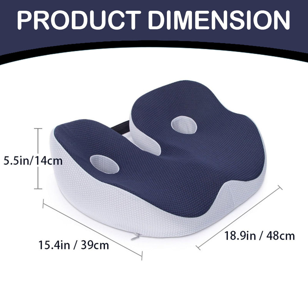 Seat Cushion, Seat Cushion for Sit Bone and Back Pain Relief, Butt, Tailbone, Hip, Hamstring, Posture Support, Memory Foam Comfort Ischial Tuberosity Pillow (Black) 15.4x18.9x5.5 15.4" x 18.9" x 5.5" Black
