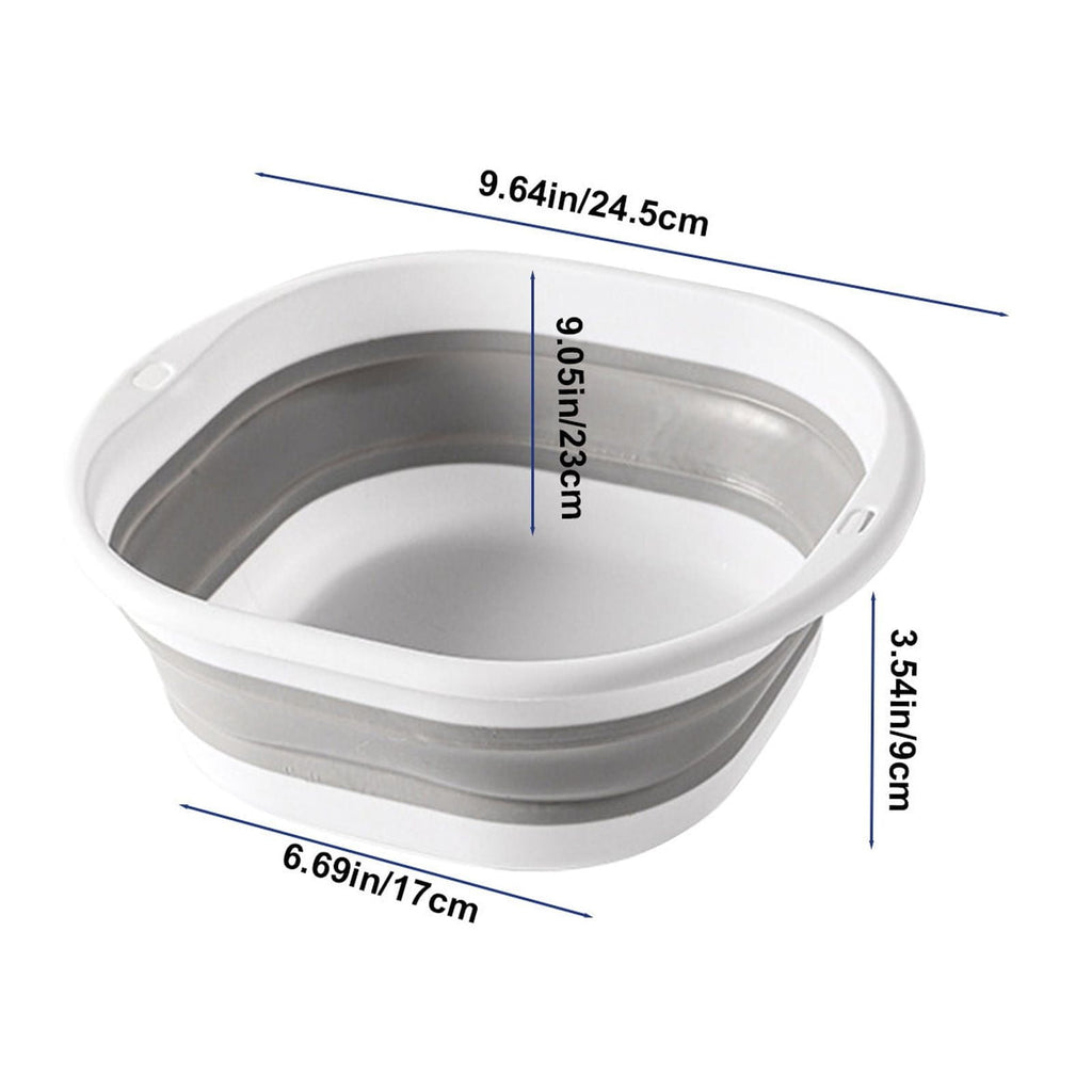 Foldable Massage Foot Bath Bucket with Retractable Design,Portable and Large Capacity for Home Use,Silicone Material with Anti-Slip Bottom,Heat Retention,Ideal for Relaxation and Spa. Gray