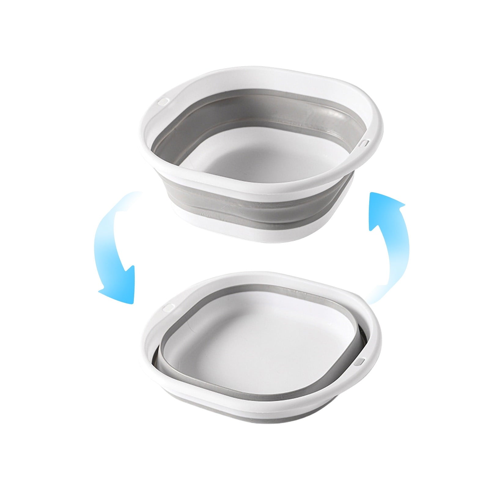 Foldable Massage Foot Bath Bucket with Retractable Design,Portable and Large Capacity for Home Use,Silicone Material with Anti-Slip Bottom,Heat Retention,Ideal for Relaxation and Spa. Gray