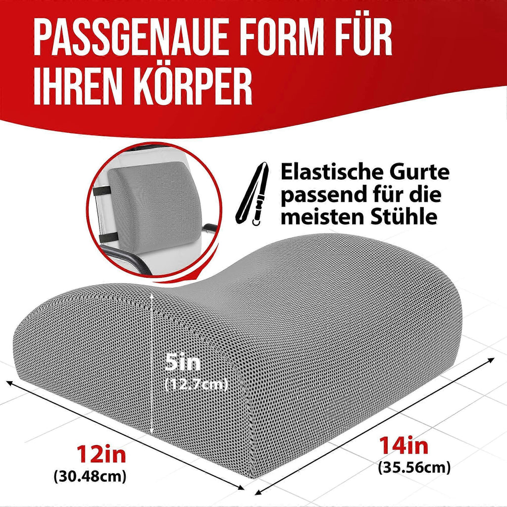Orthopedic Seat Cushion - Memory Foam Lumbar Support for Office Chair & Car
