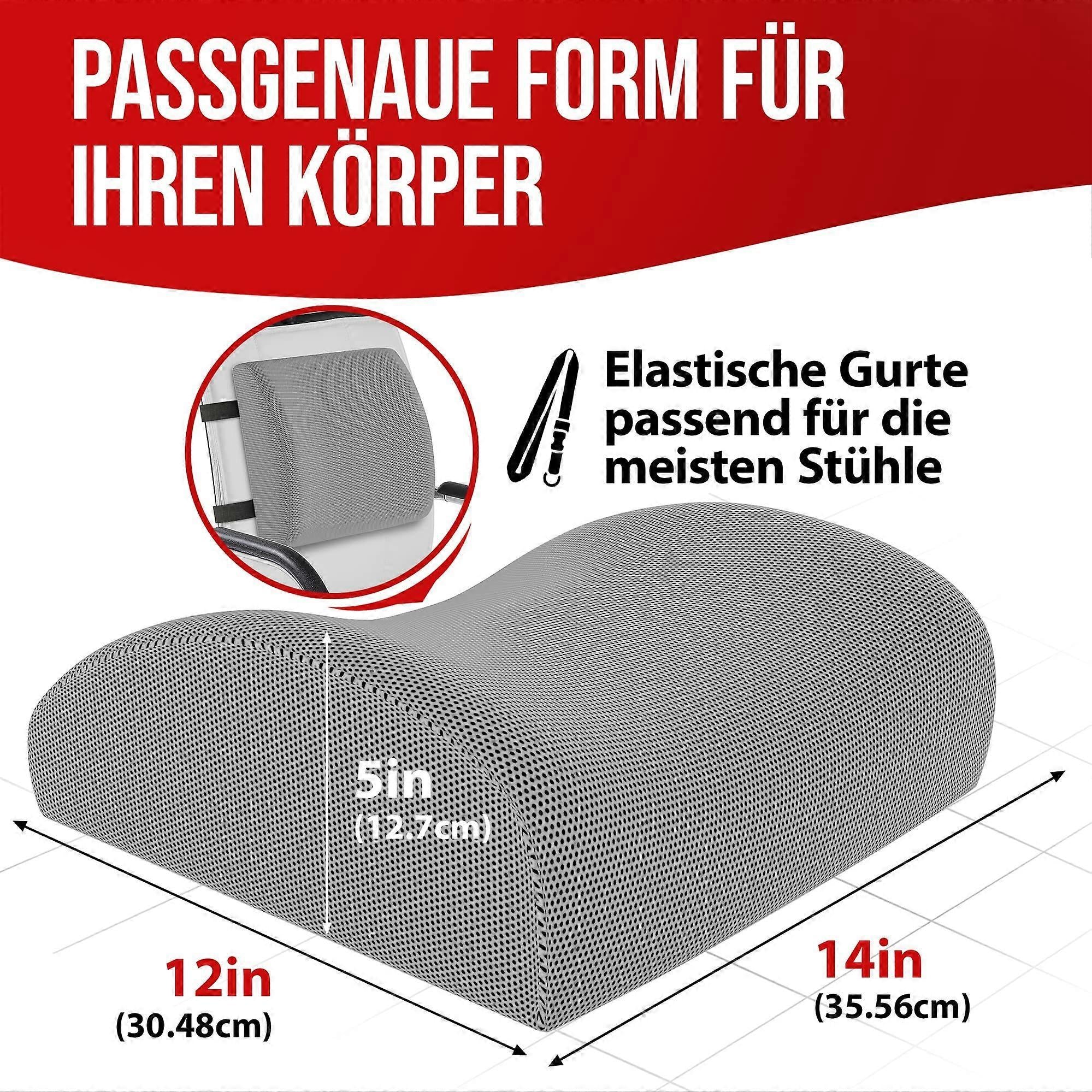 Orthopedic Seat Cushion - Memory Foam Lumbar Support for Office Chair & Car