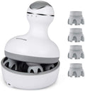Waterproof Electric Hair Scrubber - Rechargeable Scalp Scrub Brush & Massager for Shower - Deep Clean & Relaxation Tool - Ergonomic Design (Matte White)
