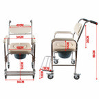 Aluminium Bedside Commode & Shower Chair – Mobile, 200kg