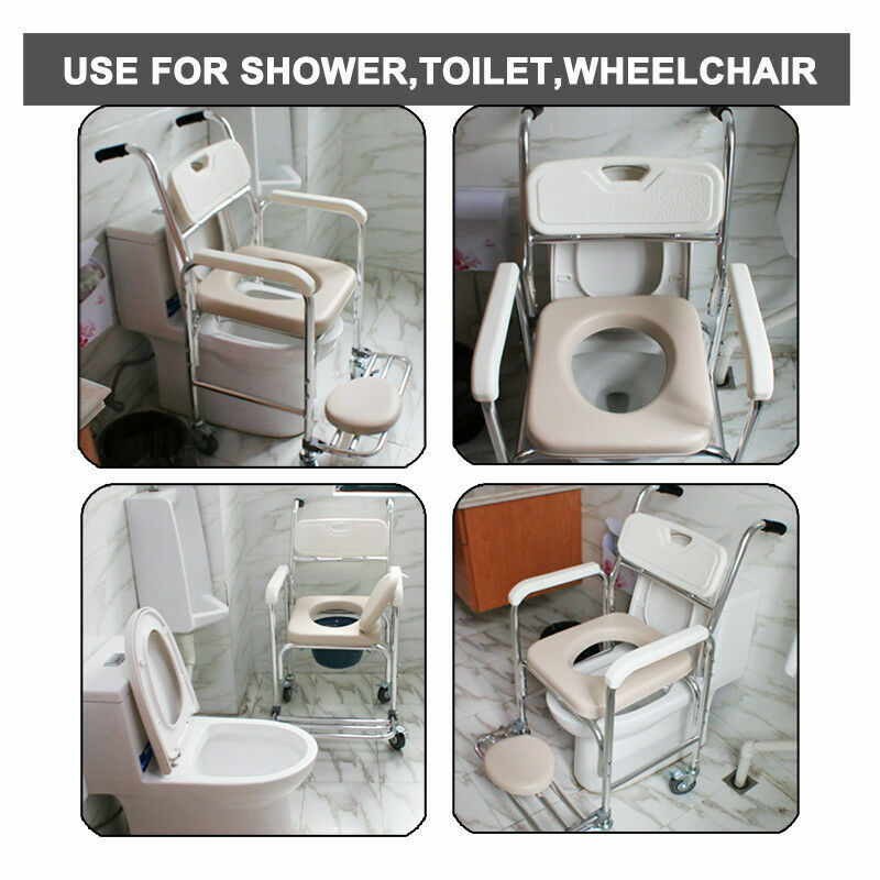 Aluminium Bedside Commode & Shower Chair – Mobile, 200kg