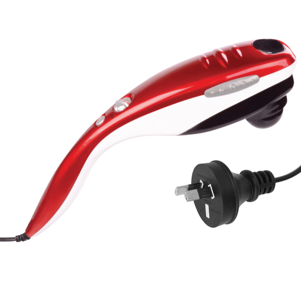 Orku Handheld Body Massager – 6 Heads, Adjustable Speed, Red