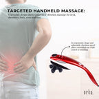 Orku Handheld Body Massager – 6 Heads, Adjustable Speed, Red
