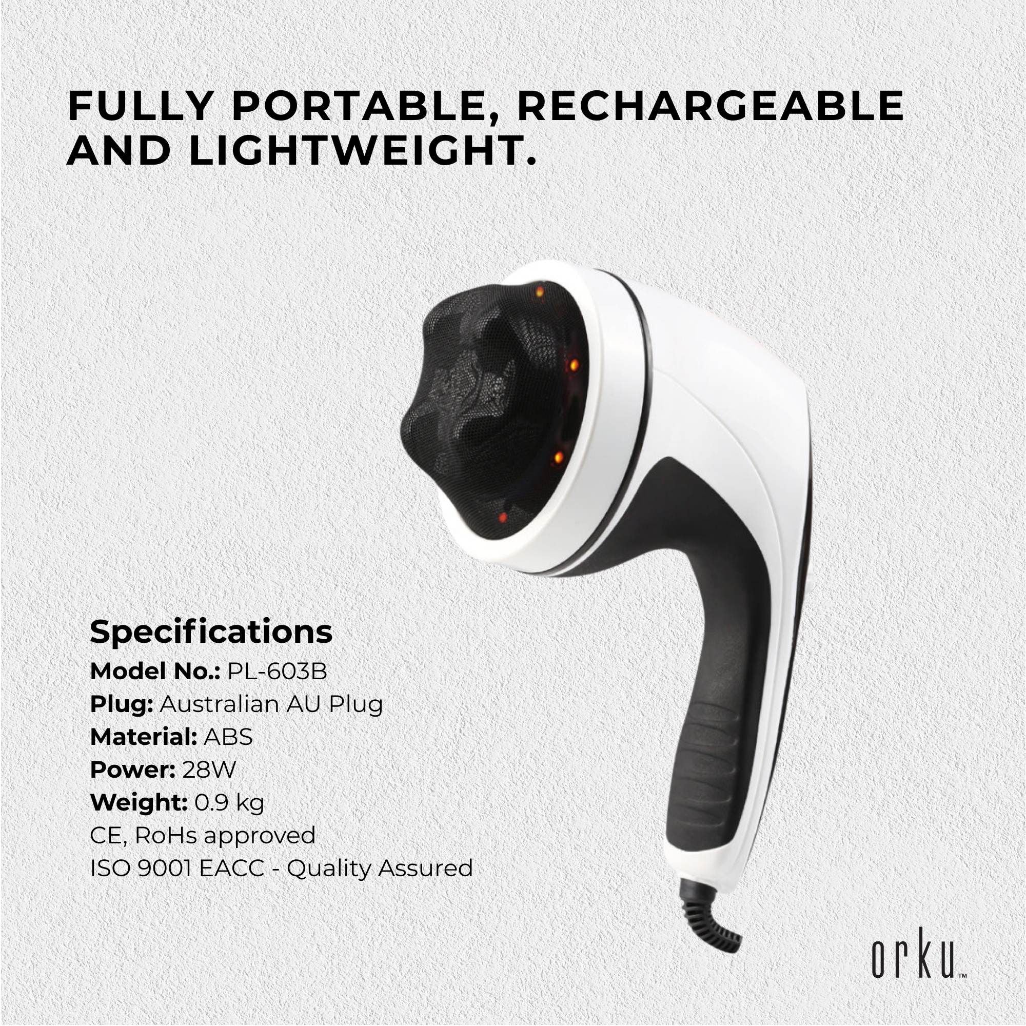 Orku Full Body Handheld Vibration Massager – 4 Heads