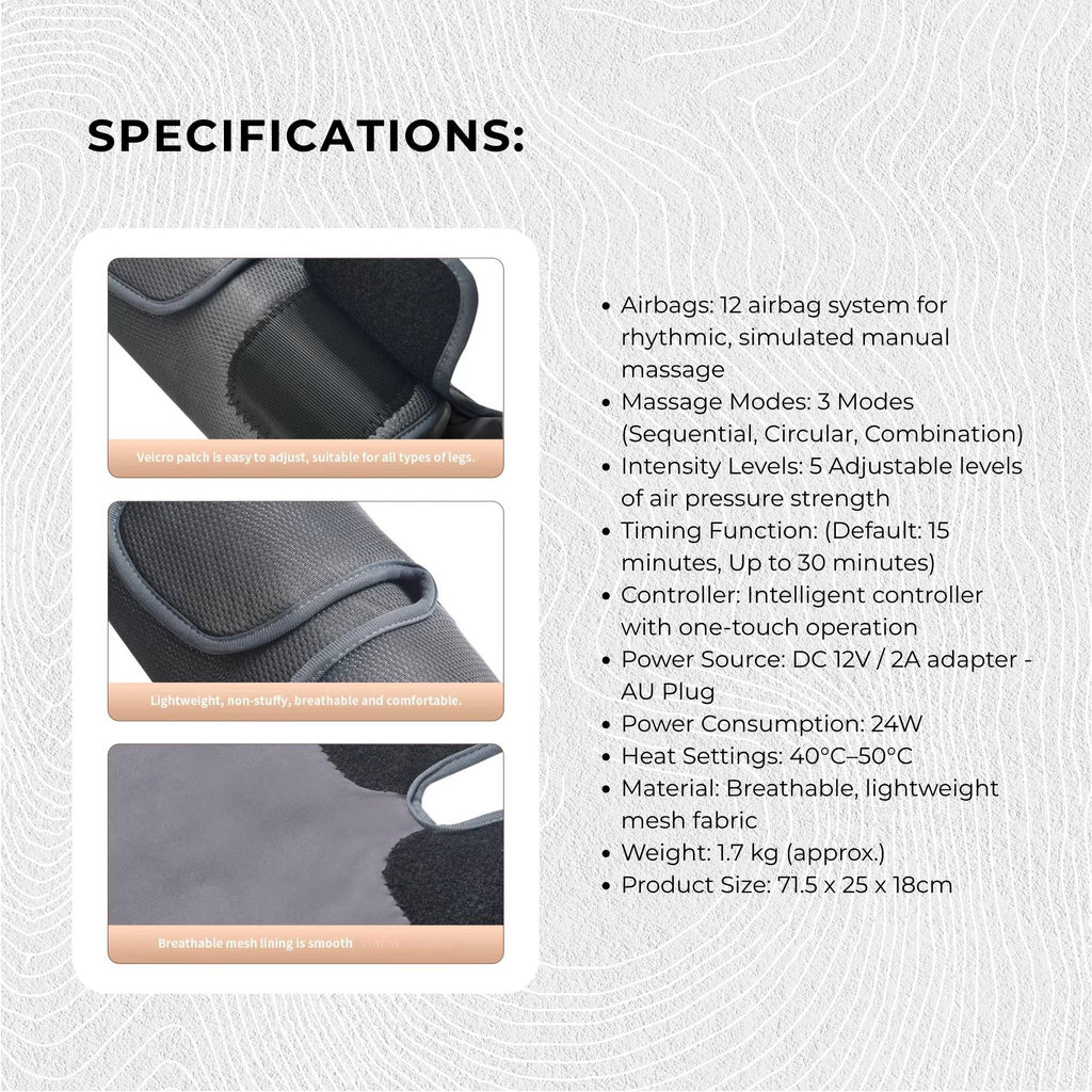 Orku Air Compression Leg, Knee & Foot Massager with Heat