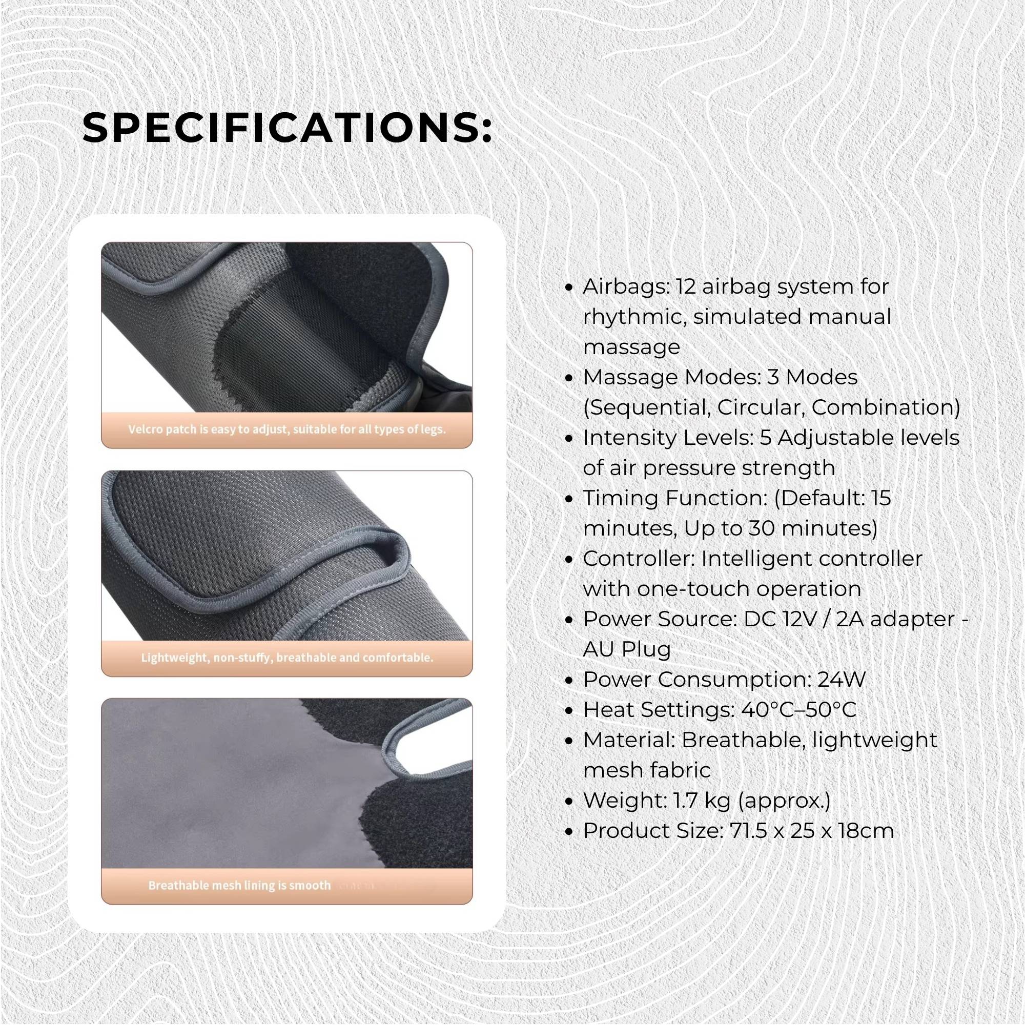 Orku Air Compression Leg, Knee & Foot Massager with Heat
