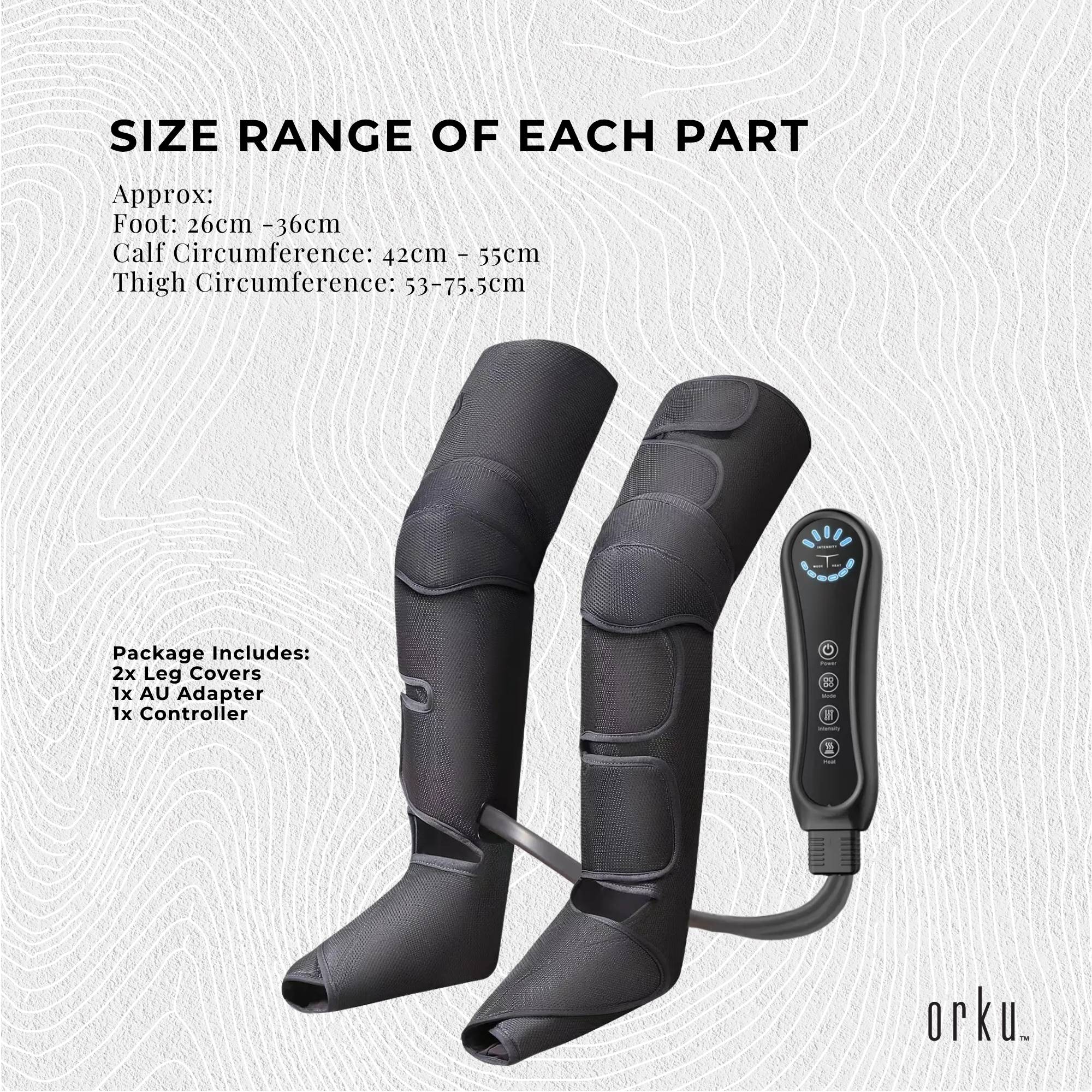 Orku Air Compression Leg, Knee & Foot Massager with Heat