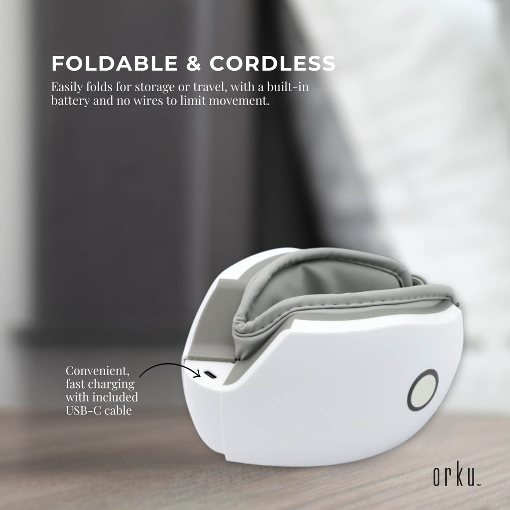 Orku Rechargeable Eye Massager with Heat – Vibration & Bluetooth