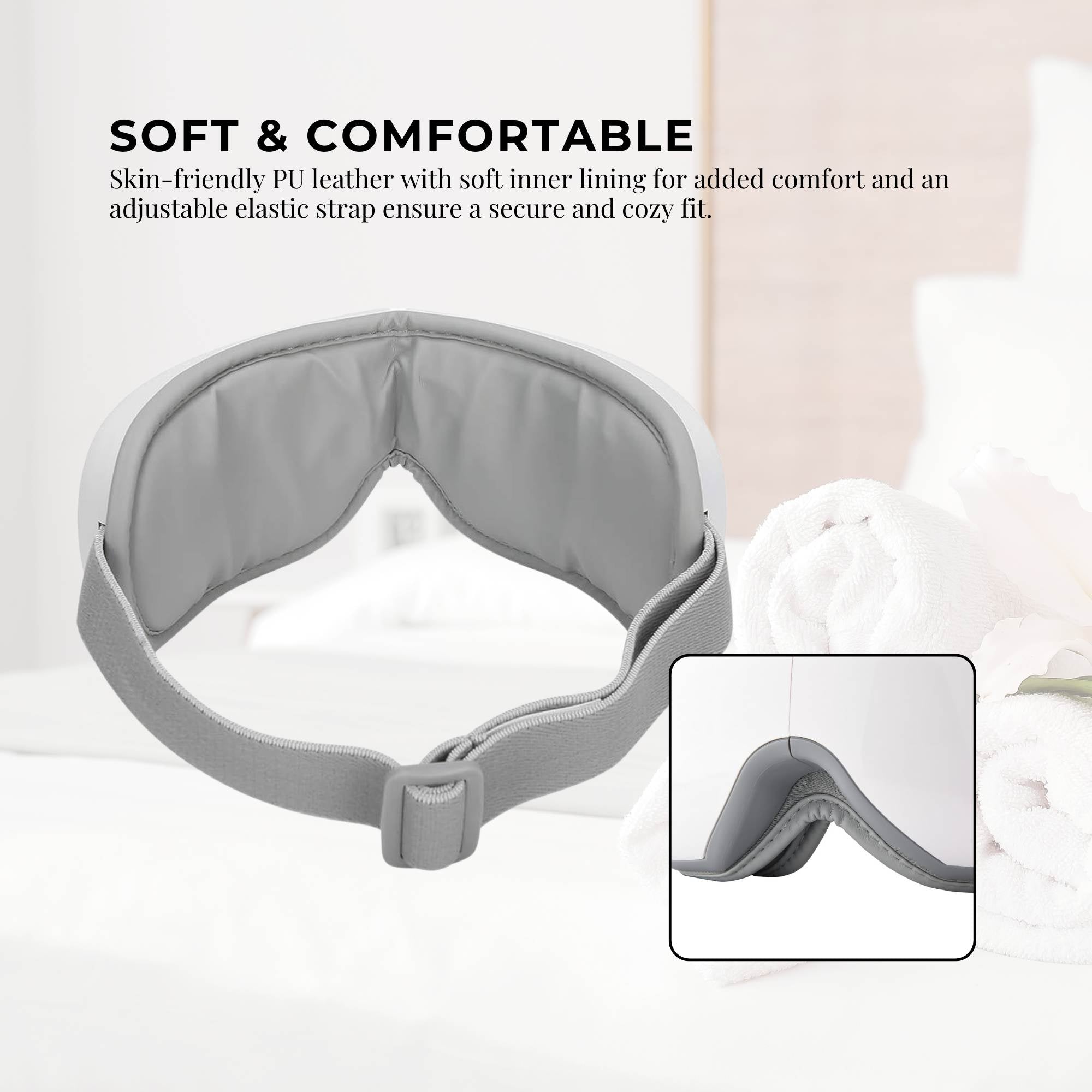 Orku Rechargeable Eye Massager with Heat – Vibration & Bluetooth