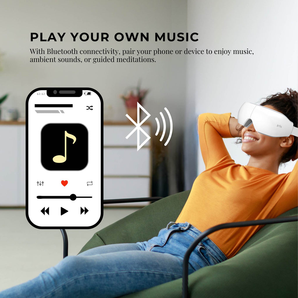 Orku Rechargeable Eye Massager with Heat – Vibration & Bluetooth