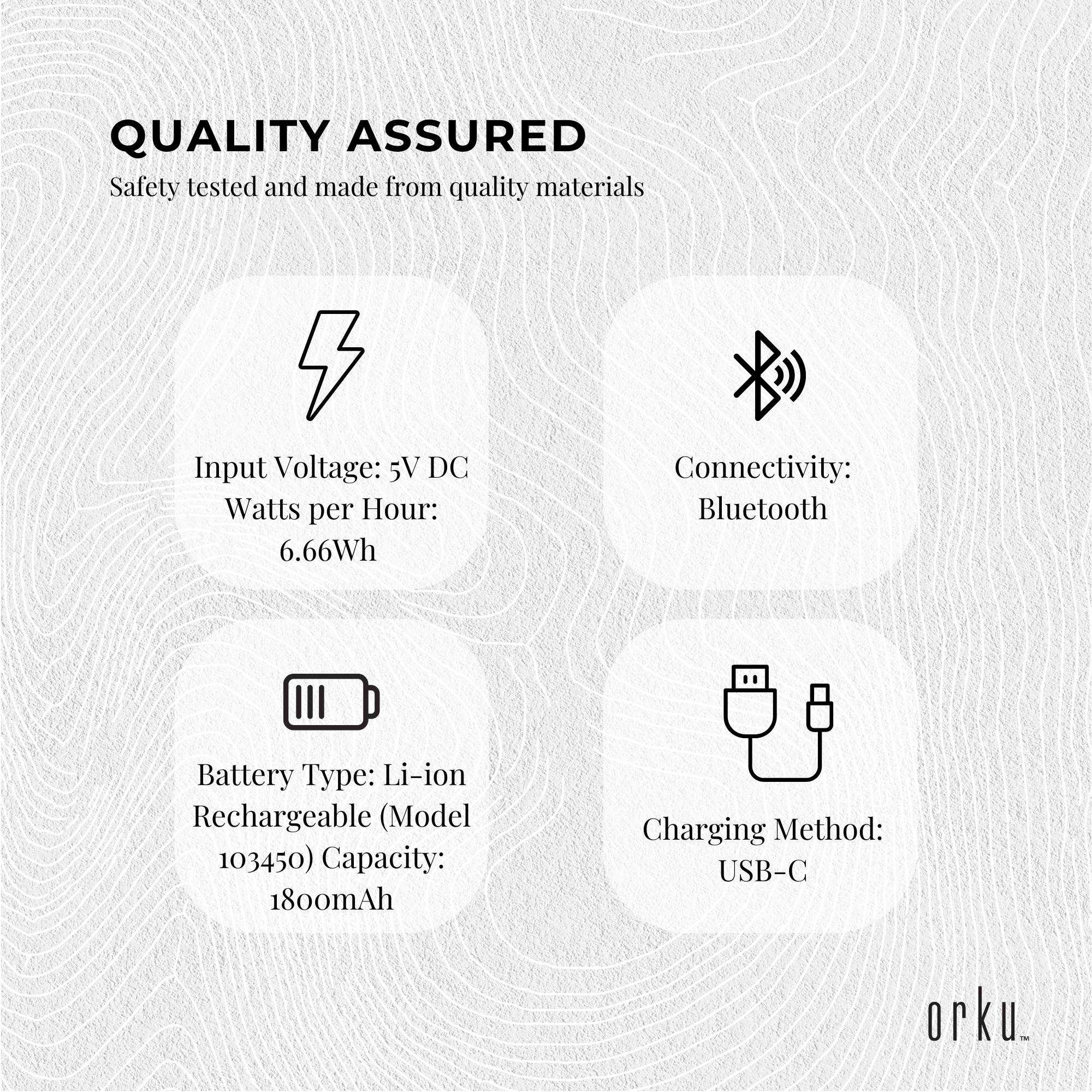 Orku Rechargeable Eye Massager with Heat – Vibration & Bluetooth