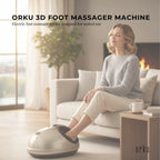 Orku 3D Foot Massager with Heat – Kneading & Air Compression, Gold