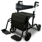 Orthonica 2-in-1 Rollator Wheelchair – Foldable, Black & Silver