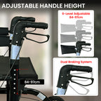 Orthonica 2-in-1 Rollator Wheelchair – Foldable, Black & Silver