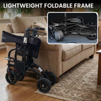 Orthonica 2-in-1 Rollator Wheelchair – Foldable, Black & Silver
