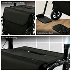 Orthonica 2-in-1 Rollator Wheelchair – Foldable, Black & Silver