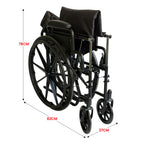 Orthonica Foldable Steel Wheelchair – Heavy-Duty, Adjustable, Black