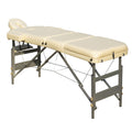 YES4HOMES Portable Massage Table – 3-Fold, 5cm Foam, Aluminium, Beige
