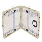YES4HOMES Portable Massage Table – 3-Fold, Aluminium, Beige