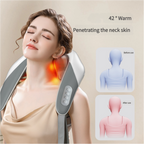 Portable Shiatsu Neck & Shoulder Massager with Heat – Cordless, Grey