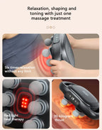 6-Head Percussion Massage Gun with Heat – Cordless, Dark Grey