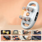 6-Head Percussion Massage Gun with Heat – Cordless, White