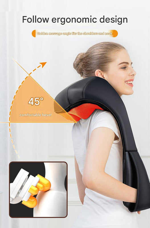Shiatsu Neck & Shoulder Massager with Heat – Cordless, Gray & Black