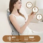 Slim Cordless Shiatsu Back Massager Cushion – Heated, Grey